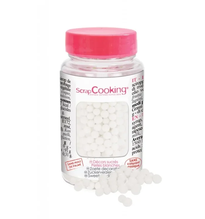 Perles de sucre décoratives White 55G