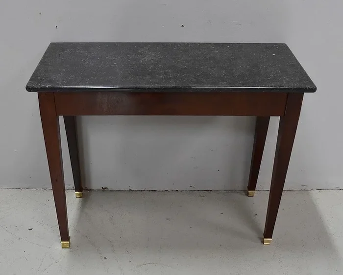 Petite Table Console en Placage de Ronce d’Acajou, goût Directoire – 1ère partie du XIXe