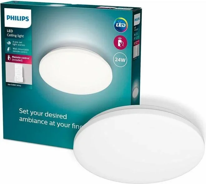 plafonnier Izso aio 28W rond, télécommande sans fil incluse, blanc chaud à blanc froid 929003316101