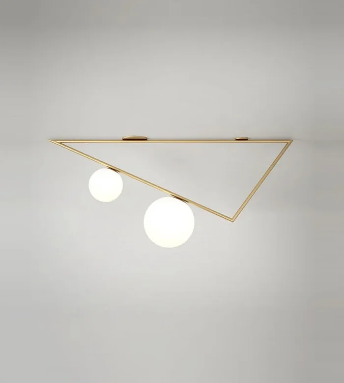 Plafonnier Triangle 2 globes – 1m