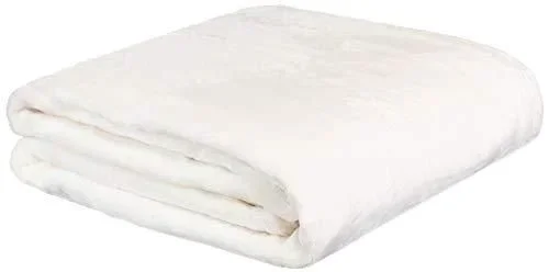 Plaid dintérieur Couverture Douillette Couvre-lit en Microfibre Sensation Cachemire – Creme – 150 x 200 cm Blanc