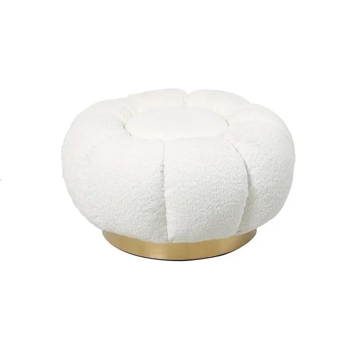 Pouf Amira blanc Ø65cm 35h