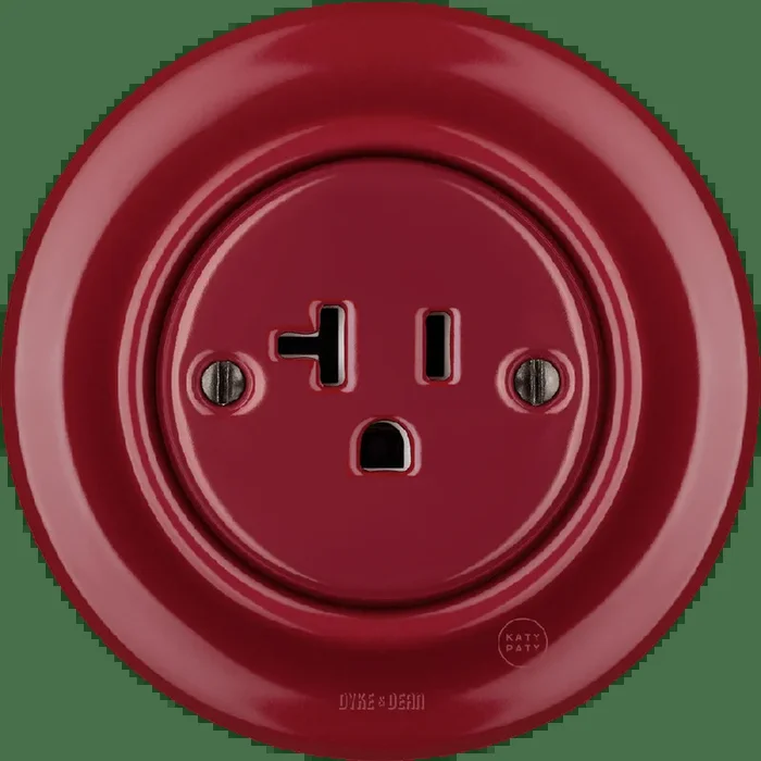 PRISE MURALE PORCELAINE BOURGOGNE USA 20 AMP