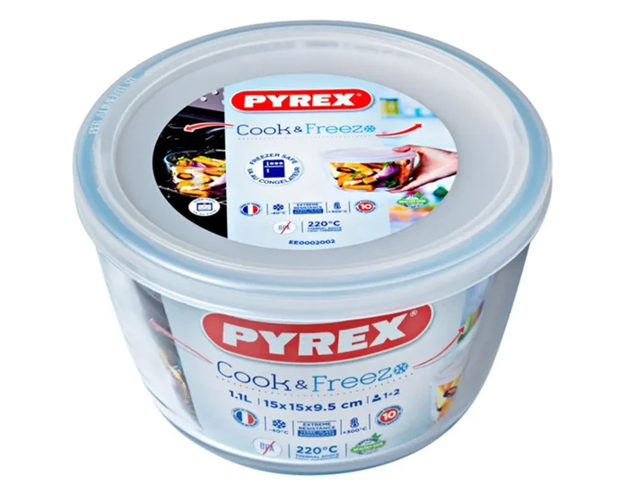 PYREX Cocotte avec couvercle en plastique 1,1 l ø 15 cm