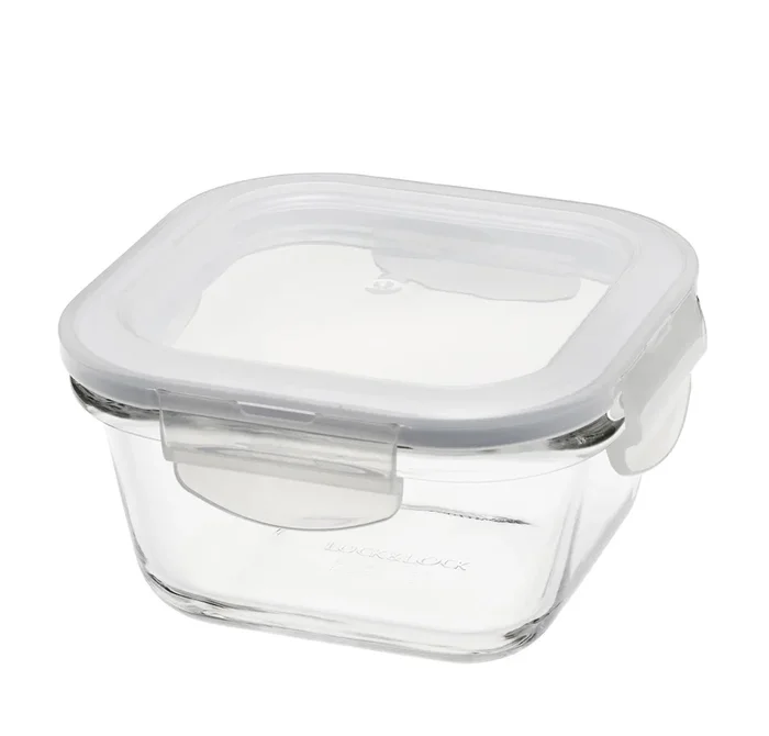 Récipient en verre de four avec couvercle carré 0,3LT 12x12x6,5 cm