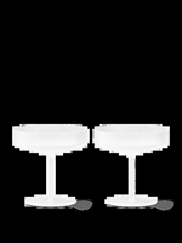 Ripple Champagne Saucers – Set of 2 – Frosted