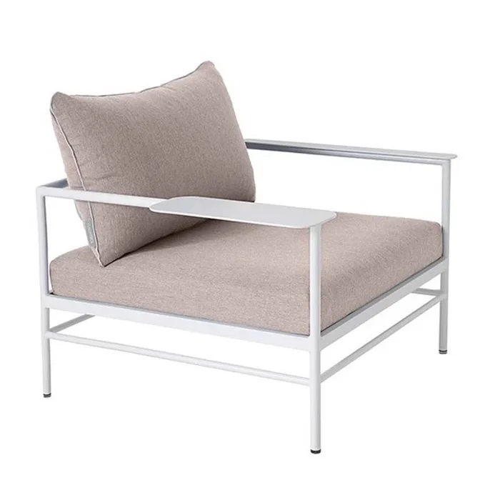RIVAGE FAUTEUIL BAS STRUCTURE BLANC TOILE TEINTE MASSE