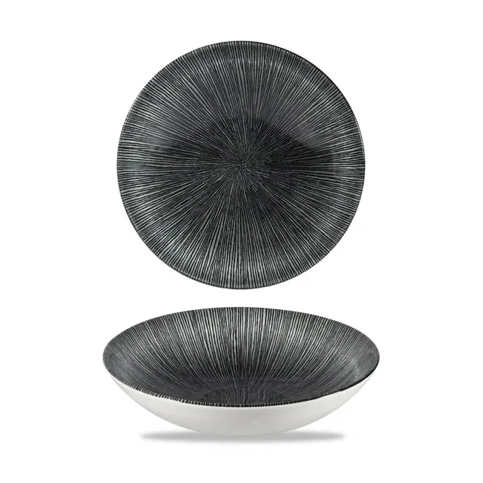 S.PAssiette creuse Agano Black 18,2 cm