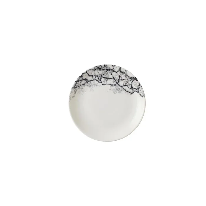 S.PAssiette plate Kintsugi Accents Quartz Black Coupe 16,5 cm