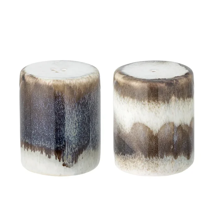 Salière et poivrière Paula, gris, faïence