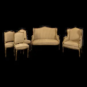 Salon en bois doré de style Louis XVI