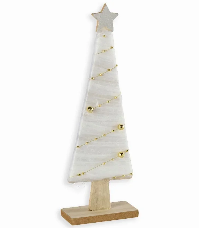 Sapin à poser en lainage blanc