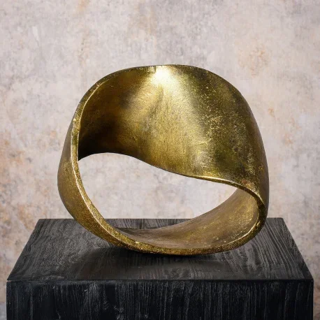 Sculpture de ruban de Möbius doré – Taille M