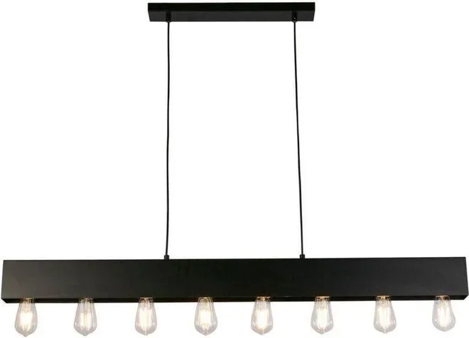 Searchlight – Piano Luminaire suspendu pour bar à dîner à 8 lumières en métal noir mat