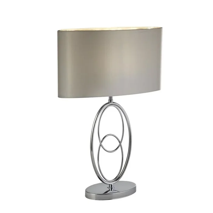 Searchlight Loopy – lampe à poser – 35 x 53 cm – chrome et argent