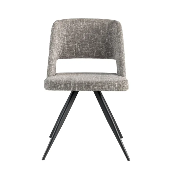 Sedia girevole in tessuto grigio