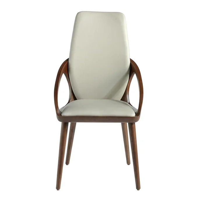 Sedia in ecopelle crema