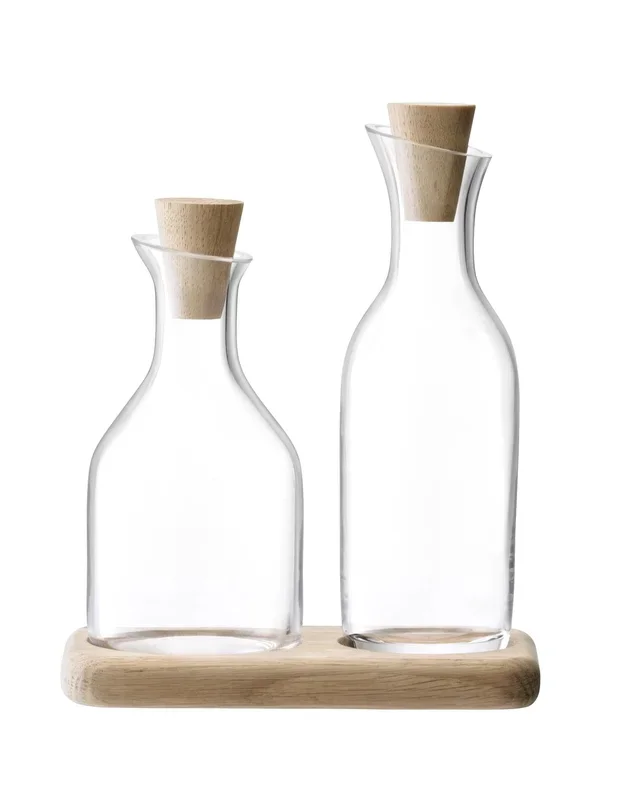 Servir le vinaigre/ensemble d’huile M. Luminé Oak L15cm – Clear