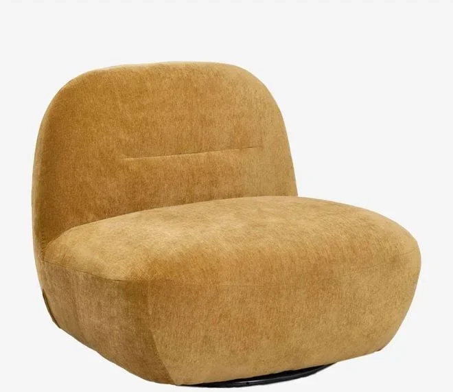 Sklum – Fauteuil pivotant en chenille Sernin Marron Sable