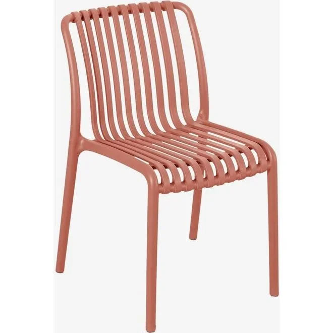 Sklum – Pack de 4 chaises de salle à manger empilables en polypropylène Wendell Rouge Tuile