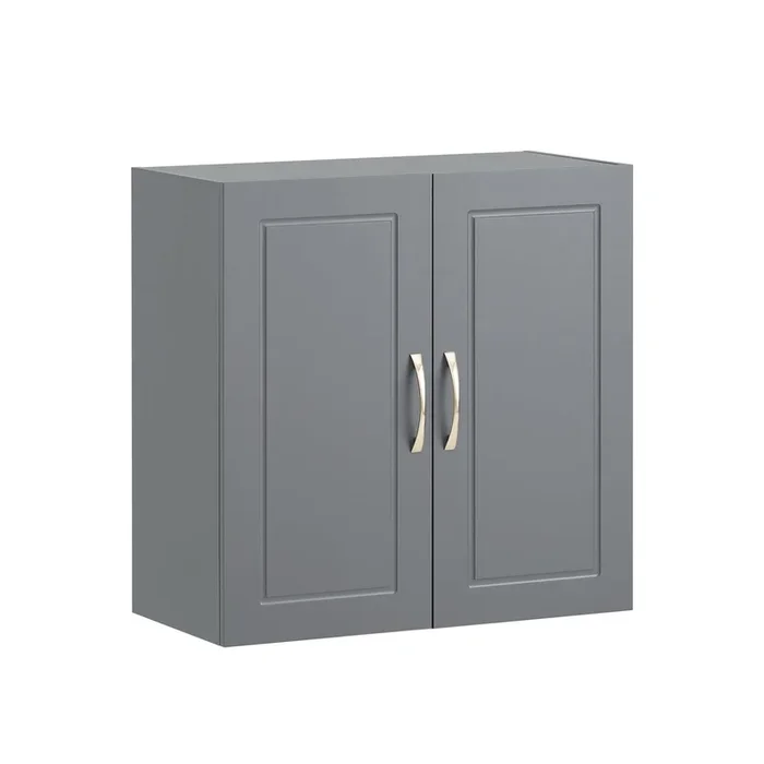 SoBuy FRG231-DG Meuble Haut Salle de Bain Suspendu Armoire Murale avec Étagère Réglable et Porte Rangement Mural Compact pour Salle de Bain, WC ou Cuisine Gris 60x30x60 cm