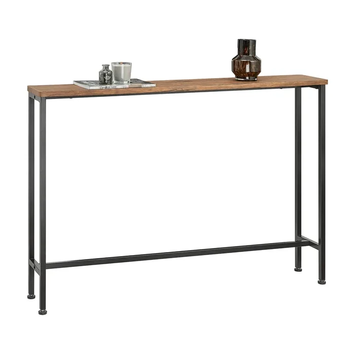SoBuy FSB19-XL-N Console Entrée Meuble Couloir Étagère Arrière Canapé – Structure Métal Robuste, Design Moderne Ultra Fin – Idéal pour Salon, Chambre, Entrée 120x20x80cm