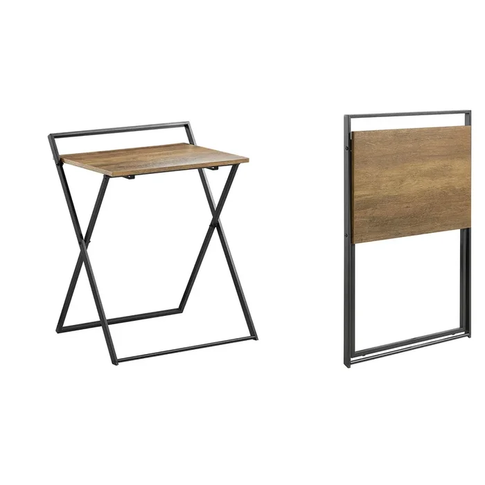 SoBuy FWT88-F Table Pliant pour Petits Espaces, Bureau d’Ordinateur Table d’Etude Bureau Portable à Domicile, Salon, Chambre, Aucun Assemblage Requis Design Industriel