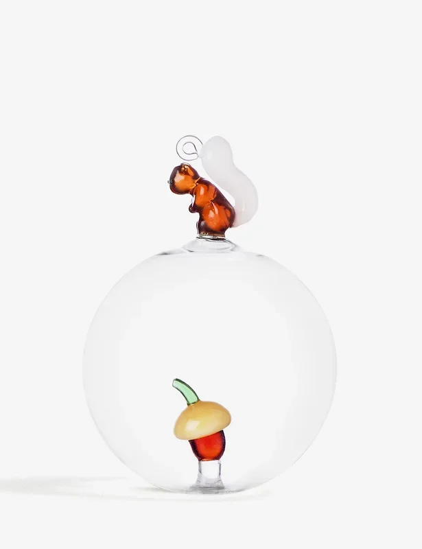 SQUIRREL ACORN GLASS BALL