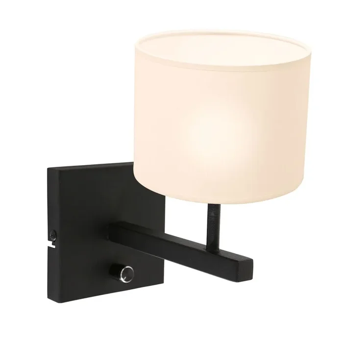 Steinhauer Rod 1L applique murale noir blanc E27