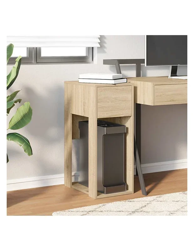 Support Tour Ordinateur avec Tiroir 30x44x74 cm Chêne