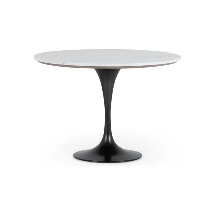 Table à manger Powell 42″ – Marbre blanc | prête à être expédiée !