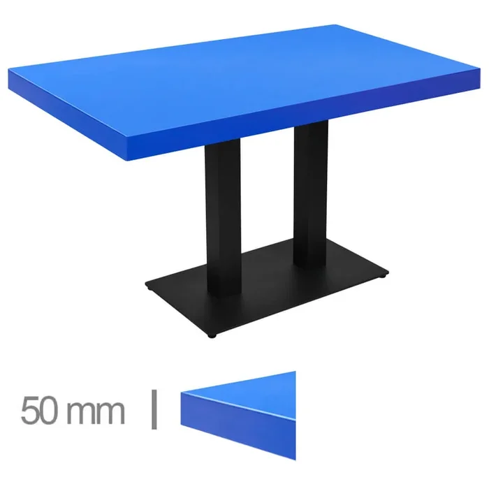 Table De Café, Restaurant Et Horeca – Dublin Bleu – 70×120 Cm Avec Pied