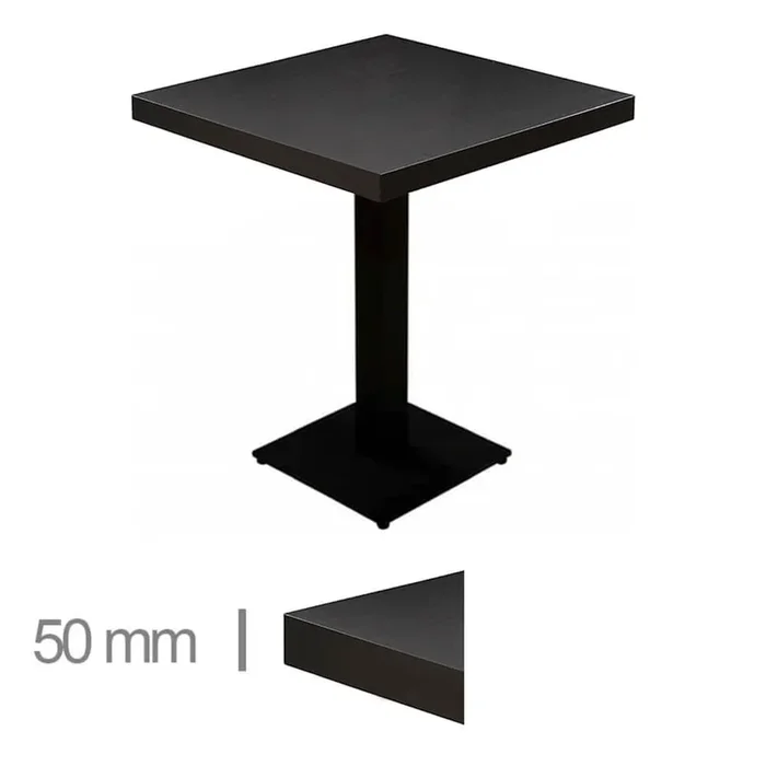 Table De Café, Restaurant Et Horeca – Dublin Noir – 60×60 Cm Avec Pied