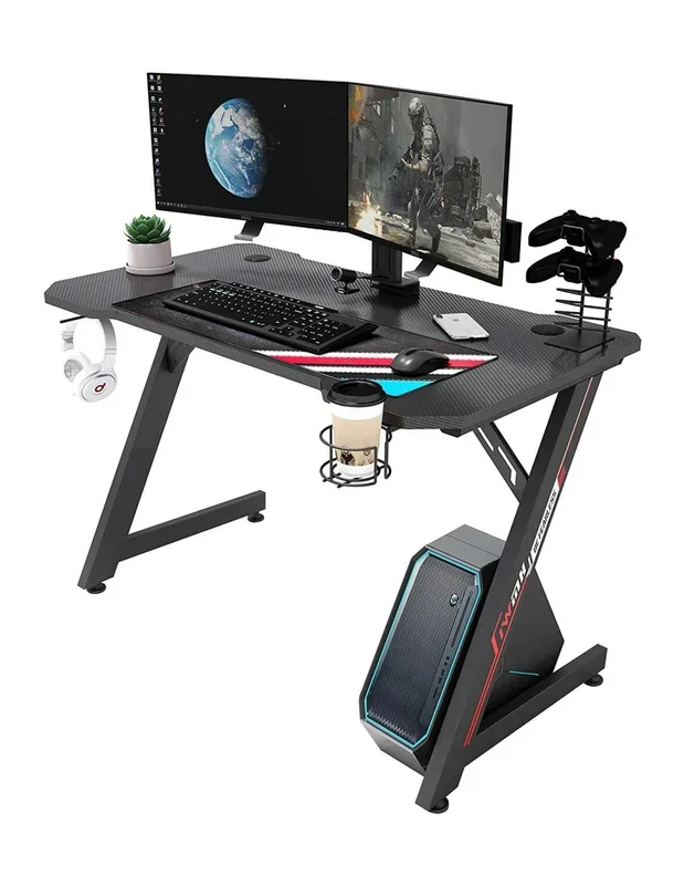 Table de gaming ergonomique 110 cm bureau gamer bureau de jeu bureau informatique