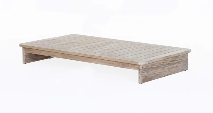 Table de jardin très basse 160 x 90 cm Djerba en teck naturel