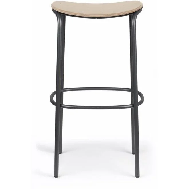 Tabouret design, Tabouret métal et assise bois clair Trick – 65 cm Anthracite en Metal, Scab design
