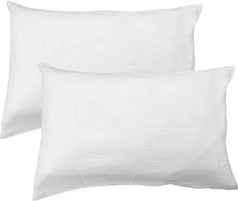 Taies doreiller Unies Double Gaze DE Coton 50x70cm | 100% Coton de qualité supérieure | Oeko-TEX | Taies doreiller 50x70cm | Blanc