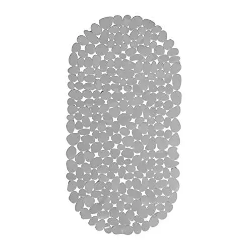 Tapis de Bain pour Baignoire Aspect Pierre, Tapis de Bain antidérapant, avec ventouses, Lavable, LxP: 36 x 68 cm, Gris