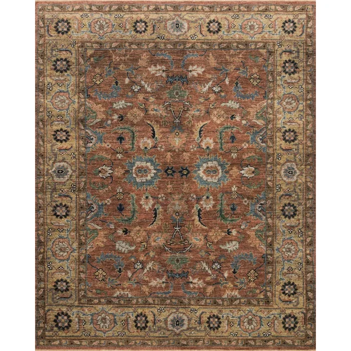 Tapis noué à la main brique/sable Heirloom