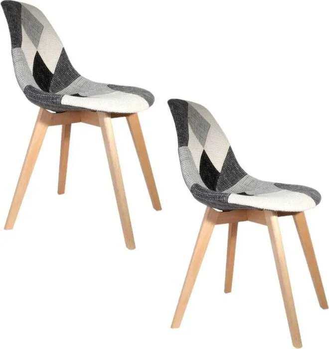 The Home Deco Factory – 2 Chaises design scandinave Patchwork