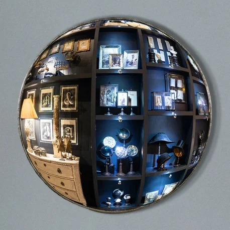 Très grand miroir rond convexe dit « miroir de sorcière » – Ø 120cm