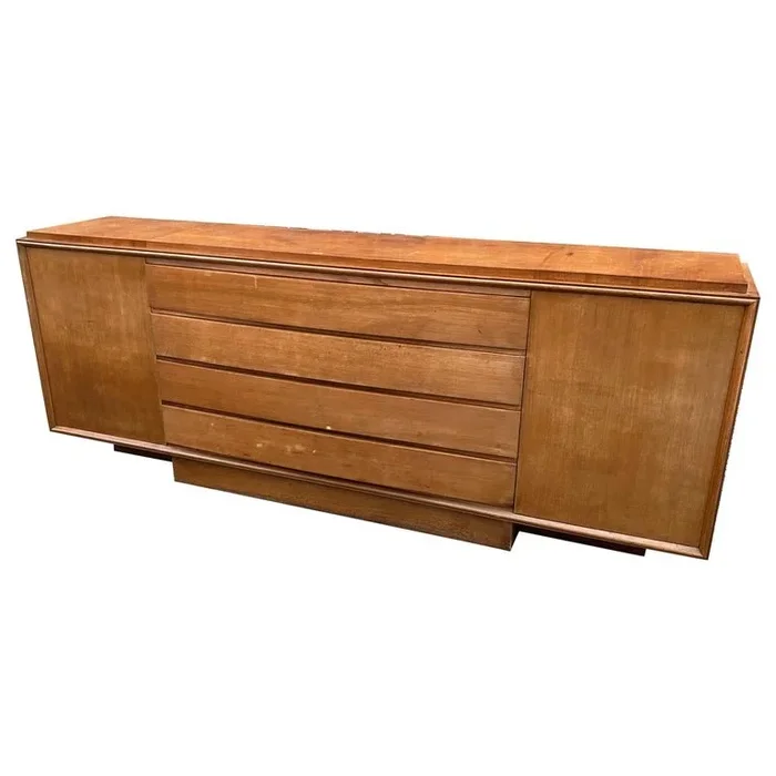 tres Grande Commode/enfilade Art Deco En Placage De Palissandre Circa 1930