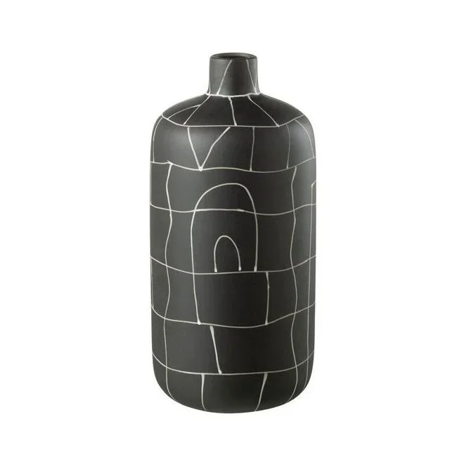 Vase Bouteille en Céramique Japan 37cm Noir