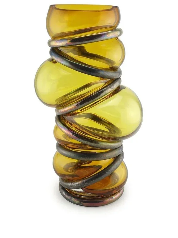 vase Chain Ring en verre – Jaune