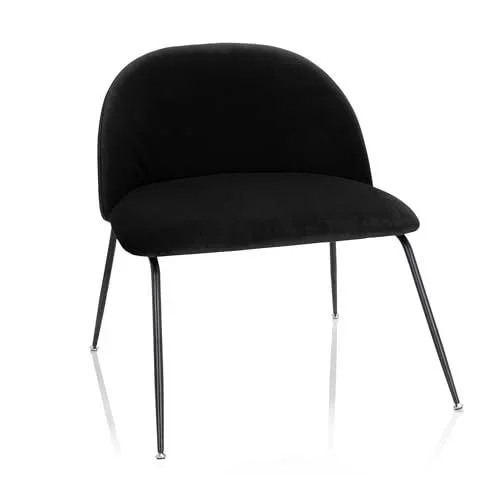 VELVO 645053 Fauteuil Visiteur rembourré en Velours avec Pieds en métal Noir