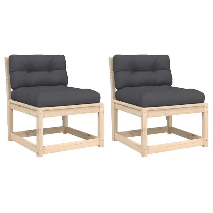 vidaXL Canapés de jardin avec coussins 2pcs bois de pin massif