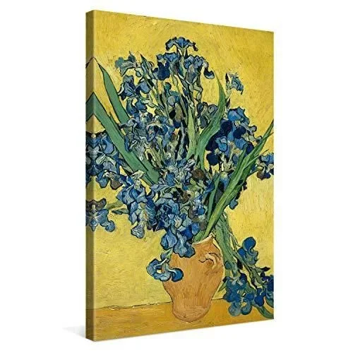 Vincent Van Gogh Iris Mai 40x60cm – Photo sur Toile – Impression sur Toile Haut de Gamme – Image sur Toile pour Décoration Murale Moderne Vert