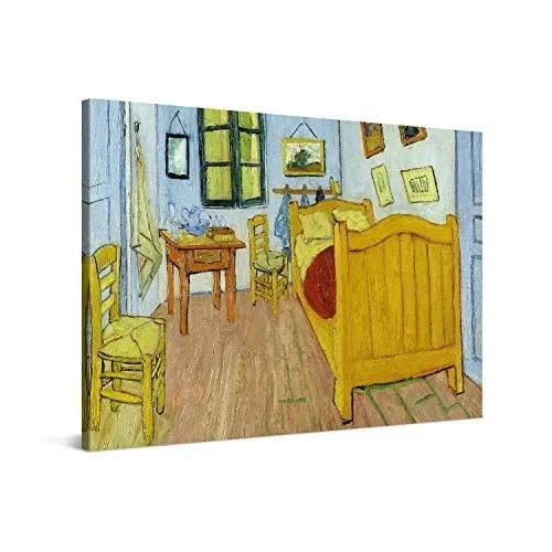 Vincent Van Gogh La Chambre de Van Gogh à Arles 60x40cm – Photo sur Toile – Impression sur Toile Haut de Gamme – Image sur Toile pour Décoration Mural