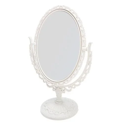 Vintage Up Miroir de table Vintage Miroir de maquillage Miroir double face Table Cosmtique Pressé Cadre pour? (Beige) Bureau Make