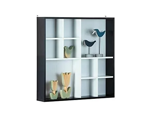 Vitrine – Vitrine murale – Coffret de présentation – Vitrine de collection – Vitrine sans verre – Etagère murale – 10 compartiments – Collector – Dece Blanc